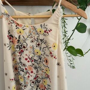 Altar'd State Floral Mini Dress - Cream and Yellow